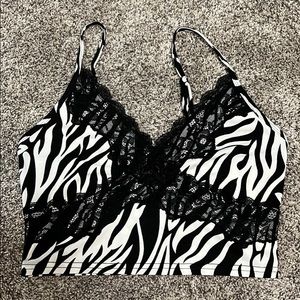 Y2K style zebra crop top